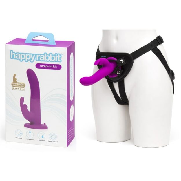 Picture of Happy Rabbit - Vibrating Strap On Harness Set