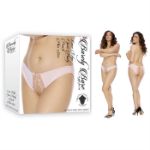 Picture of Lace Edge Open Panty - Plus Size - Peach